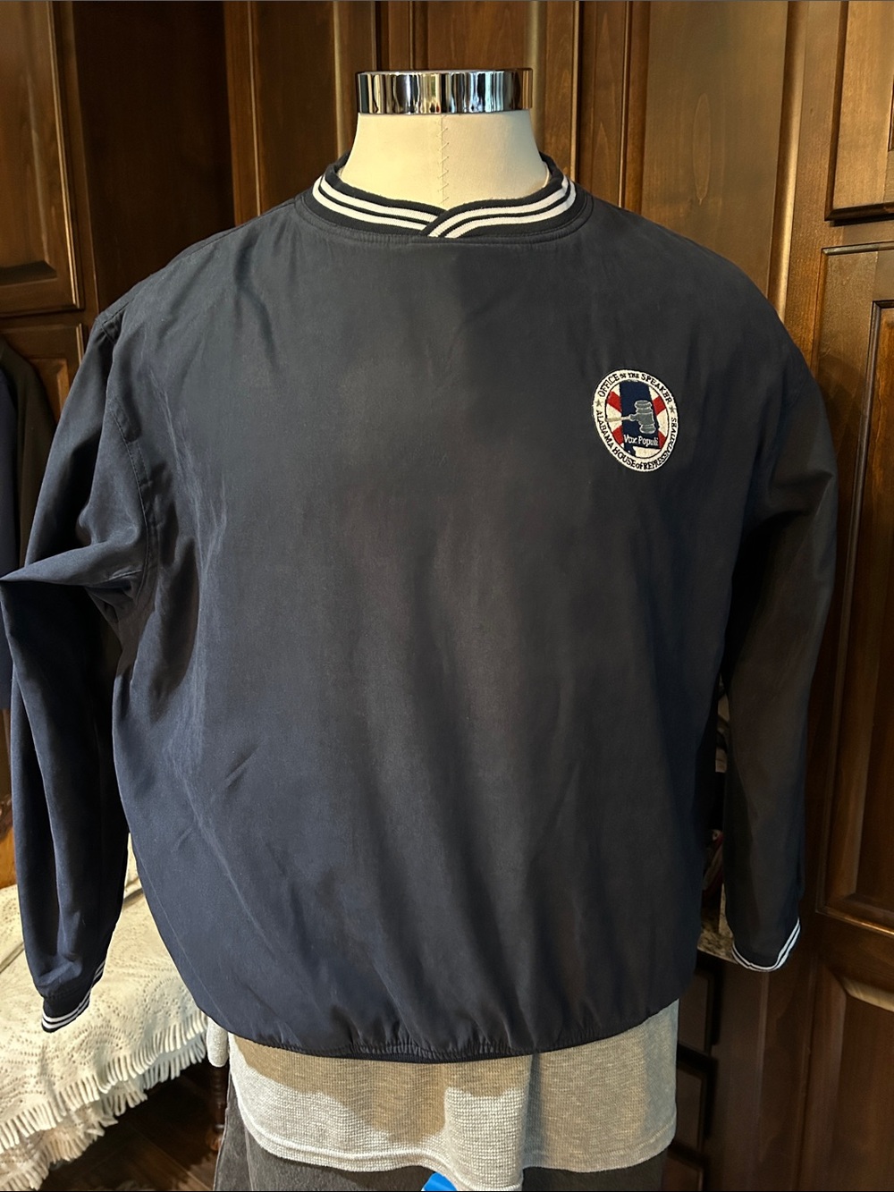 Port Authority Sz L Navy Pullover Jacket with Alabama House Embroidered Patch